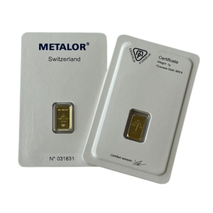 1 Gram Metalor Minted Gold Bar