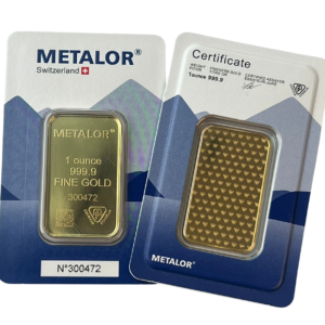 1 Ounce Metalor Minted Gold Bar