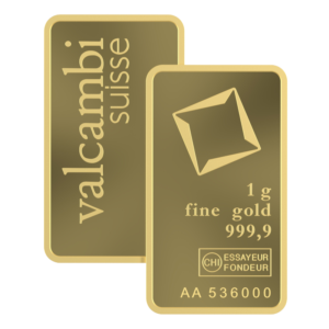 1 Gram Valcambi Minted Gold Bar