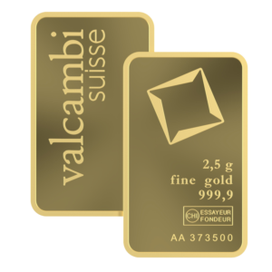 2.5 Gram Valcambi Minted Gold Bar