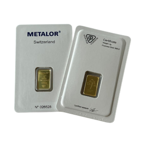 2 Gram Metalor Minted Gold Bar