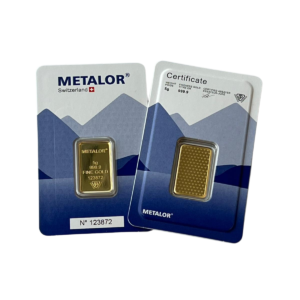 5 Gram Metalor Minted Gold Bar