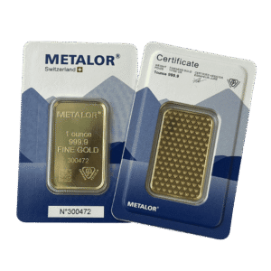 1 Ounce Metalor Minted Gold Bar