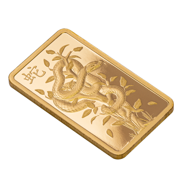 5 Gram PAMP 2025 Lunar Year of the Snake Pure Gold Bar - Image 3
