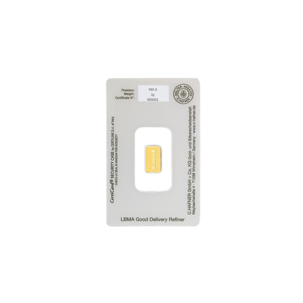 2 Gram C.Hafner Minted Gold Bar - Image 3