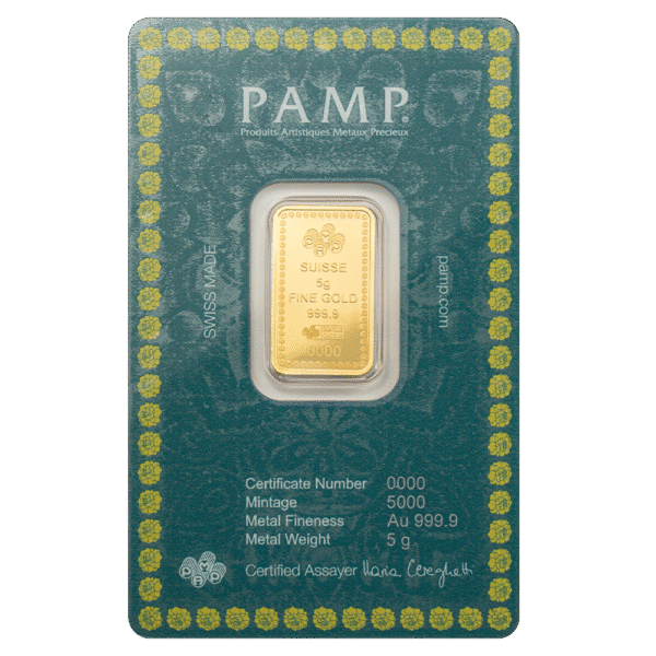 5 Gram PAMP Diwali Lakshmi & Rangoli Pure Gold Bar - Image 6