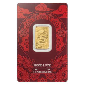 5 Gram PAMP Good Luck Yellow Dragon Pure Gold Bar