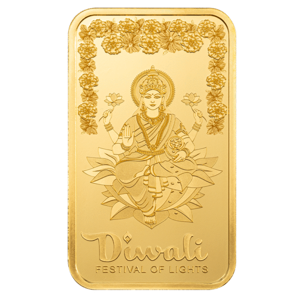 1 Ounce PAMP Diwali Lakshmi & Rangoli Pure Gold Bar 2025 - Image 3