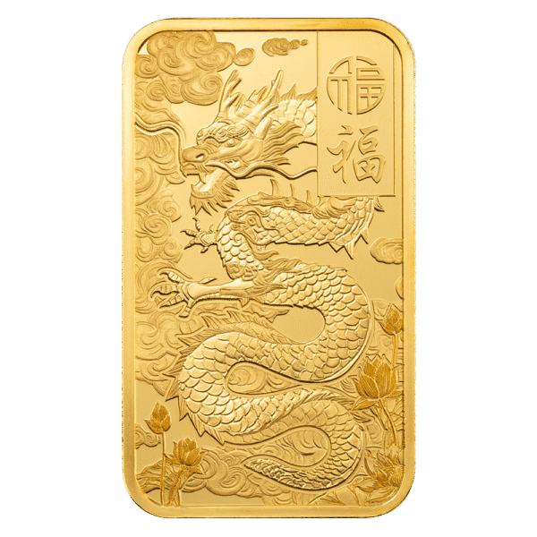 1 Ounce PAMP Good Luck Yellow Dragon Pure Gold Bar - Image 3