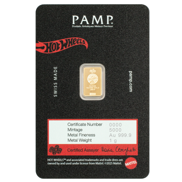 1 Gram PAMP Hot Wheels Race to Win Gold Bar - Image 2