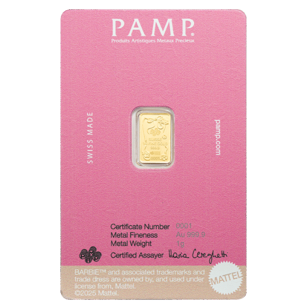 1 Gram PAMP Iconic Barbie Gold Bar - Image 2