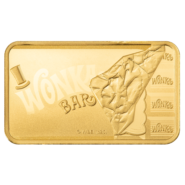 5 Gram PAMP Willy Wonka Chocolate Design Pure Gold Bar 2025 - Image 4