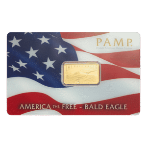 5 Gram PAMP America the Free Bald Eagle Pure Gold Bar